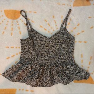 Floral Print Peplum Top